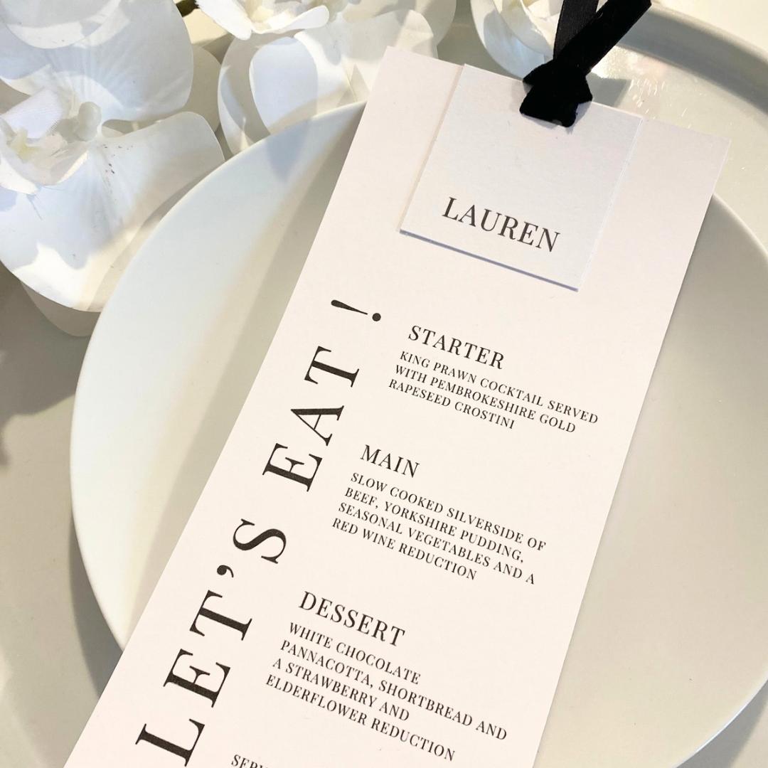 Lauren - Menu Card with Guest Name