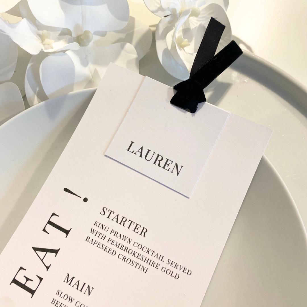 Lauren - Menu Card with Guest Name