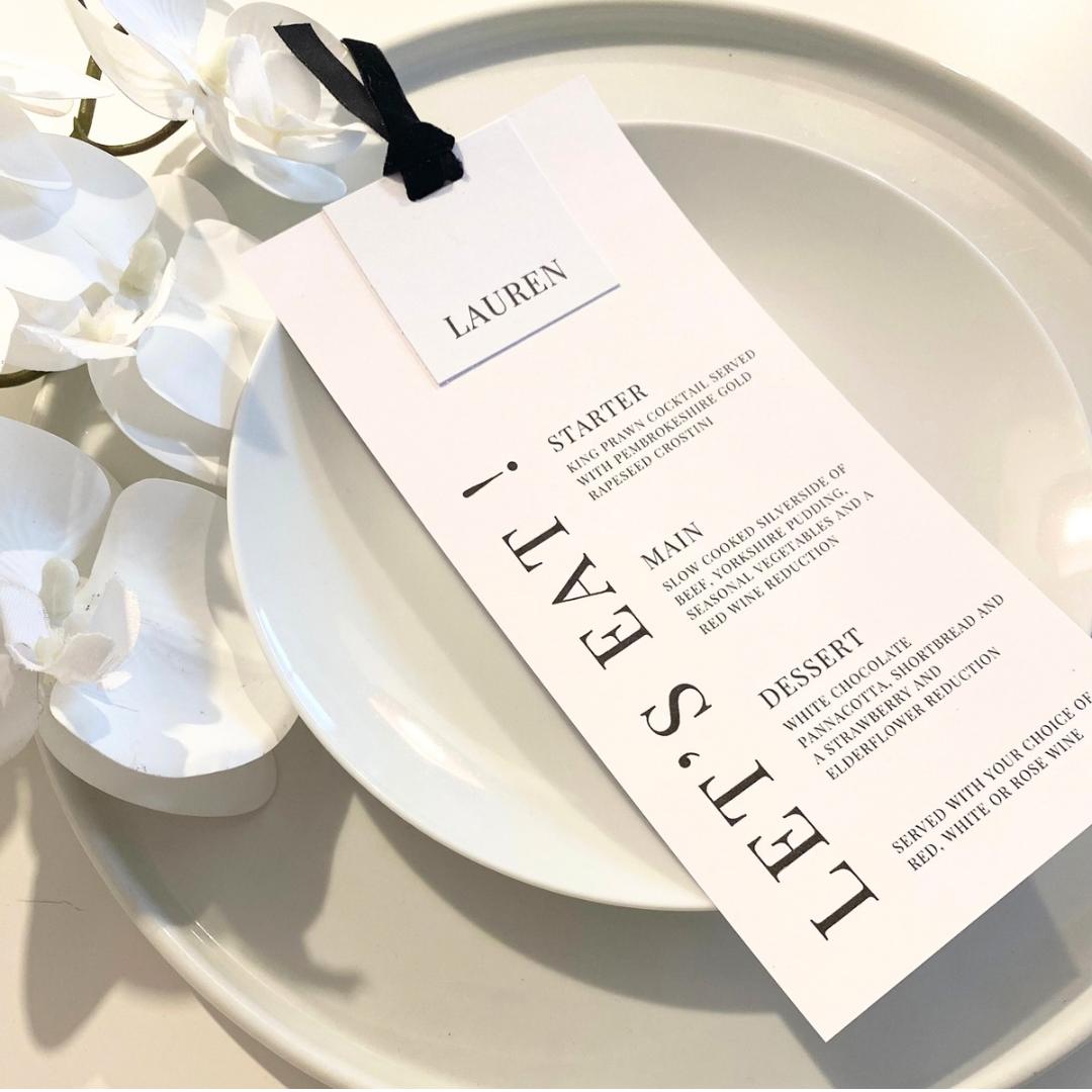 Lauren - Menu Card with Guest Name