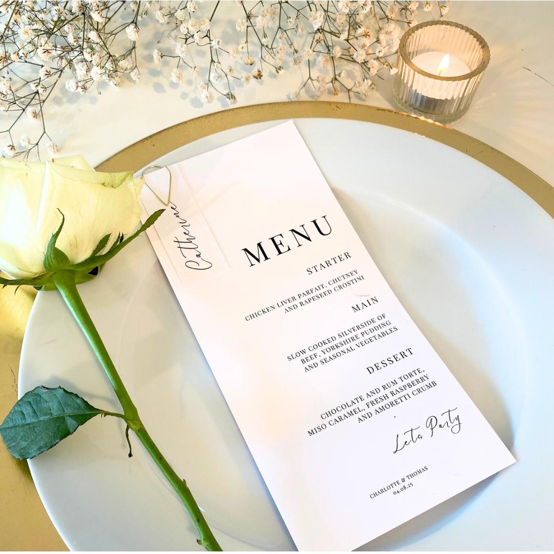 Charlotte - Menu Card with Guest Name Tag