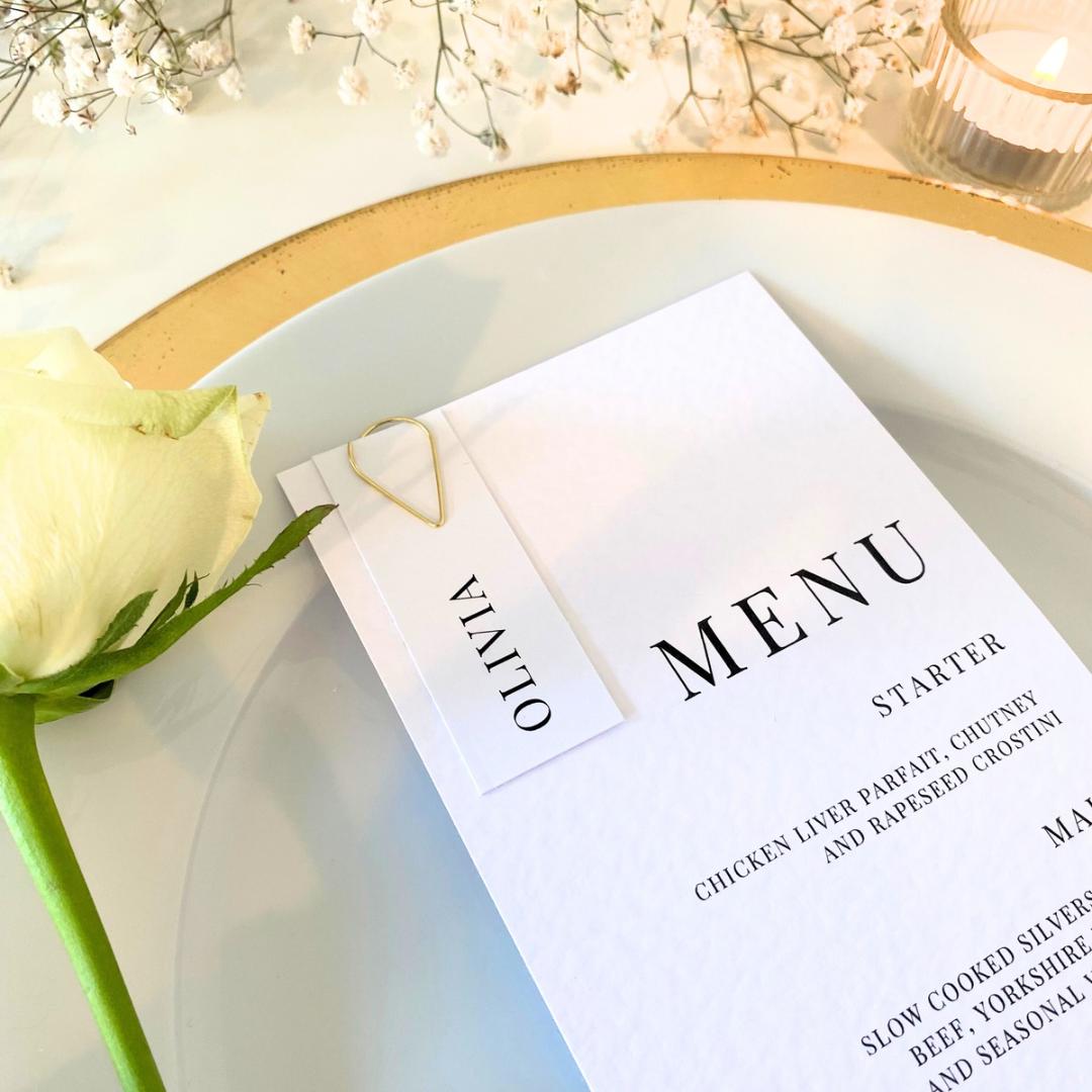 Charlotte - Menu Card with Guest Name Tag