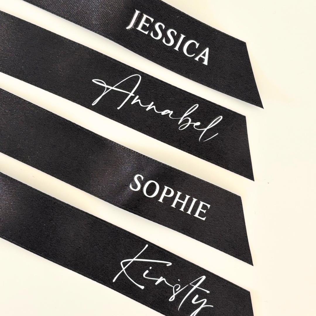 Personalised Black Ribbons