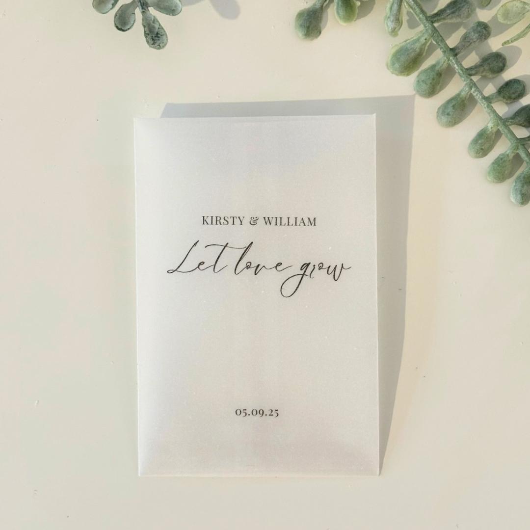 "Let Love Grow" Favour bags