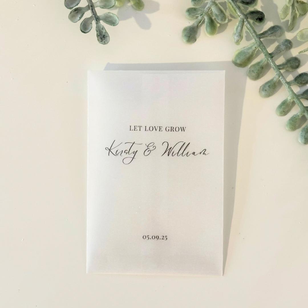 "Let Love Grow" Favour bags