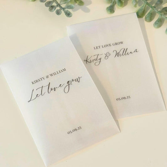 "Let Love Grow" Favour bags