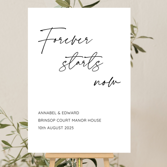 Annabel - Forever Starts Now Welcome Sign
