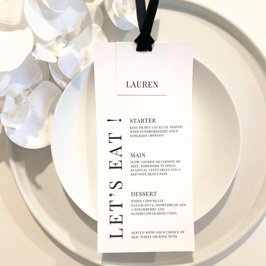 Lauren - Menu Card with Guest Name