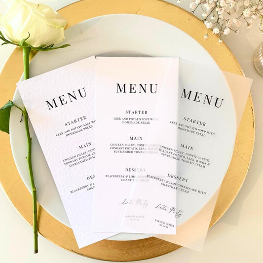 Charlotte - Wedding Menu