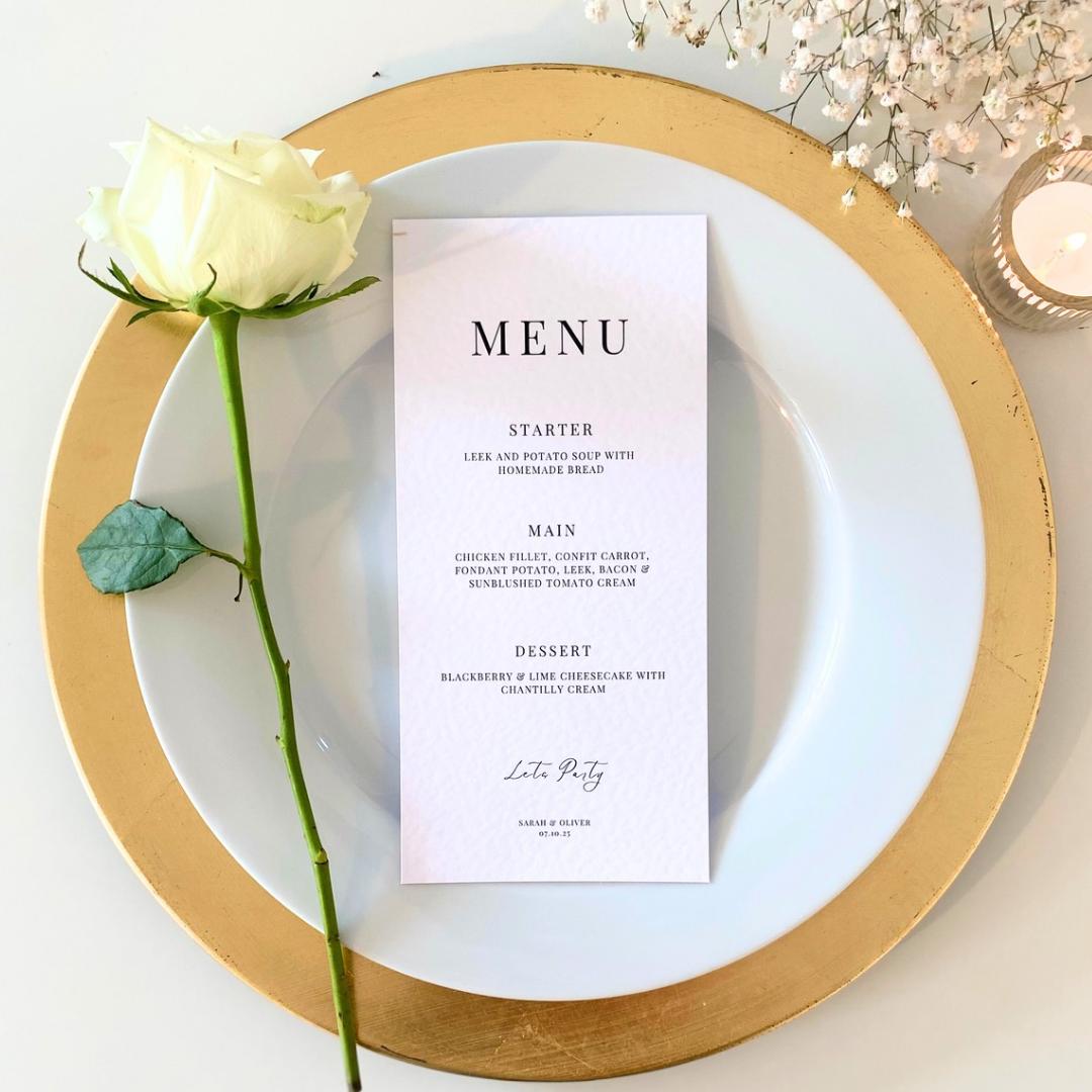 Charlotte - Wedding Menu